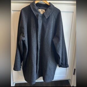 Woolrich Town Coat Men’s 2XL Gray Onyx Wool Nylon Overcoat Button Zip Up Pockets